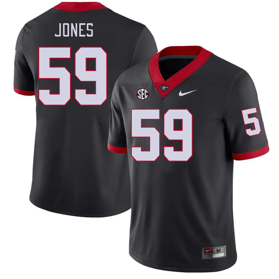 #59 Broderick Jones Georgia Bulldogs Jerseys Football Stitched-Black